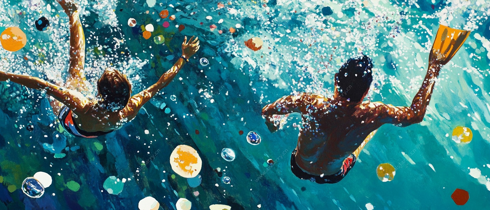 水下畅游的欢乐身影