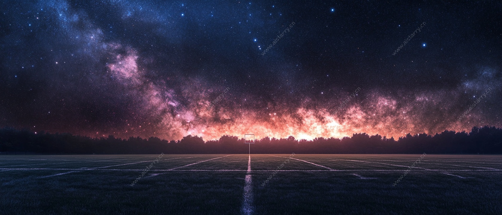 星空下的空旷场地美景