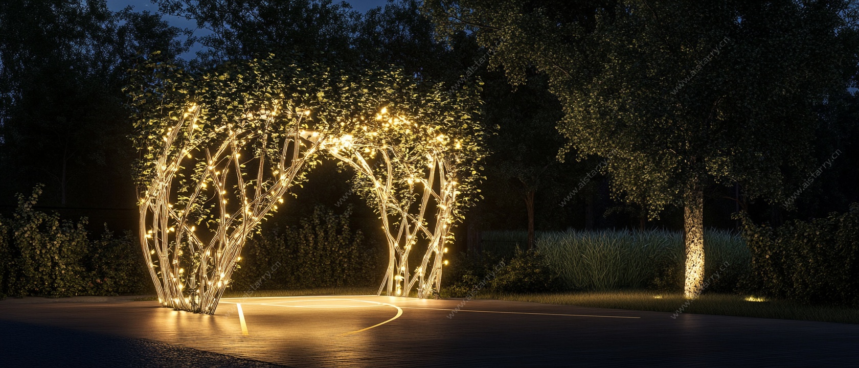 夜间发光藤蔓拱形景观装置