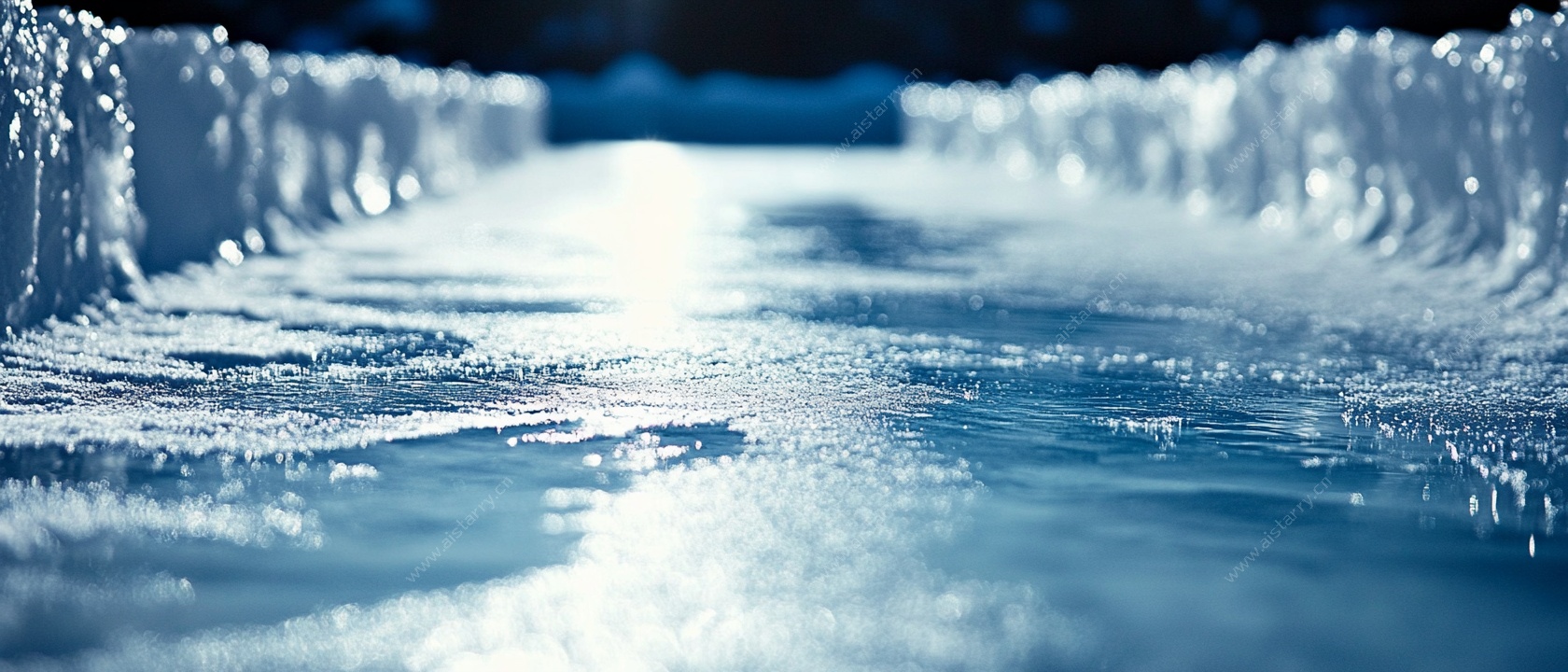 冬日冰面的晶莹景象