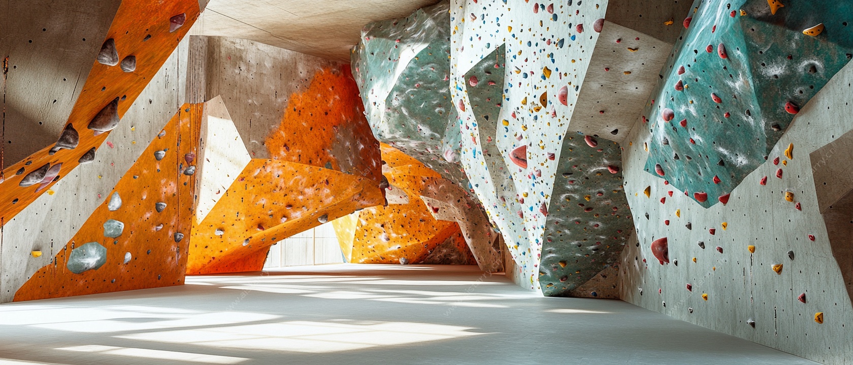 室内攀岩墙场景