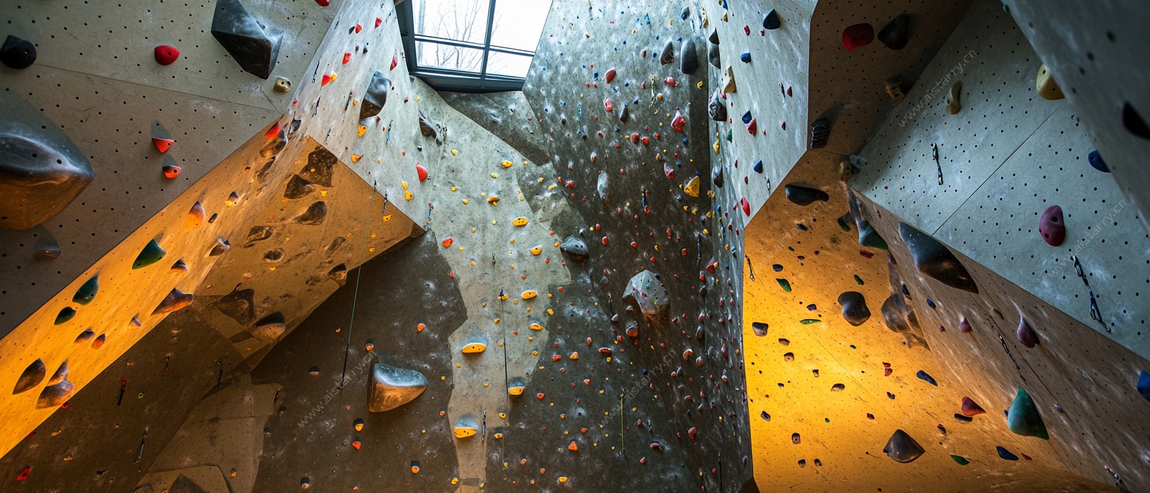 室内攀岩墙场景