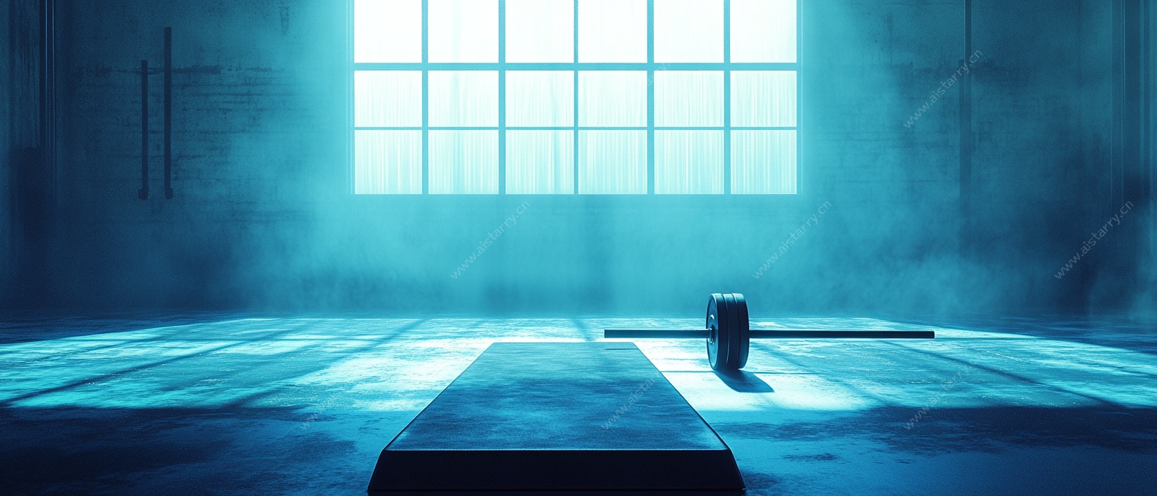 蓝色工业风空旷室内场景