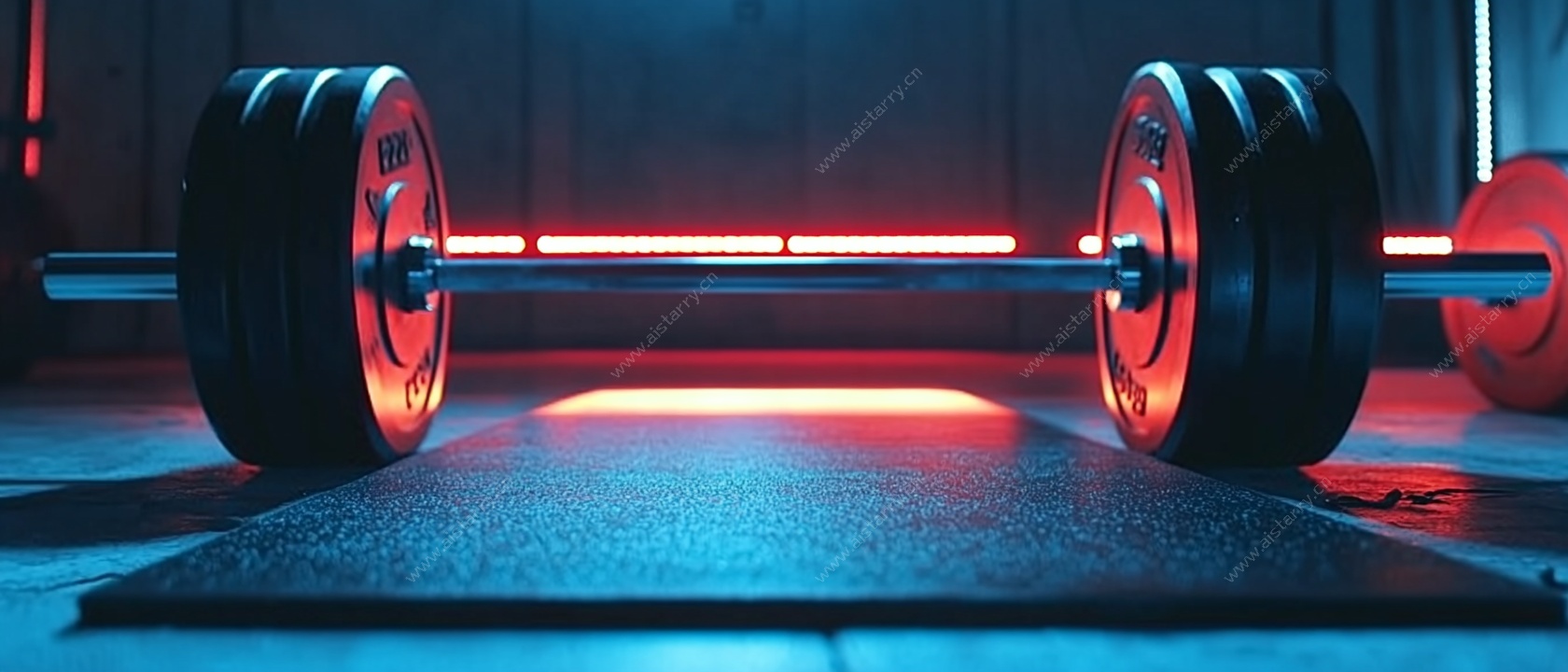 健身房中闪耀的杠铃