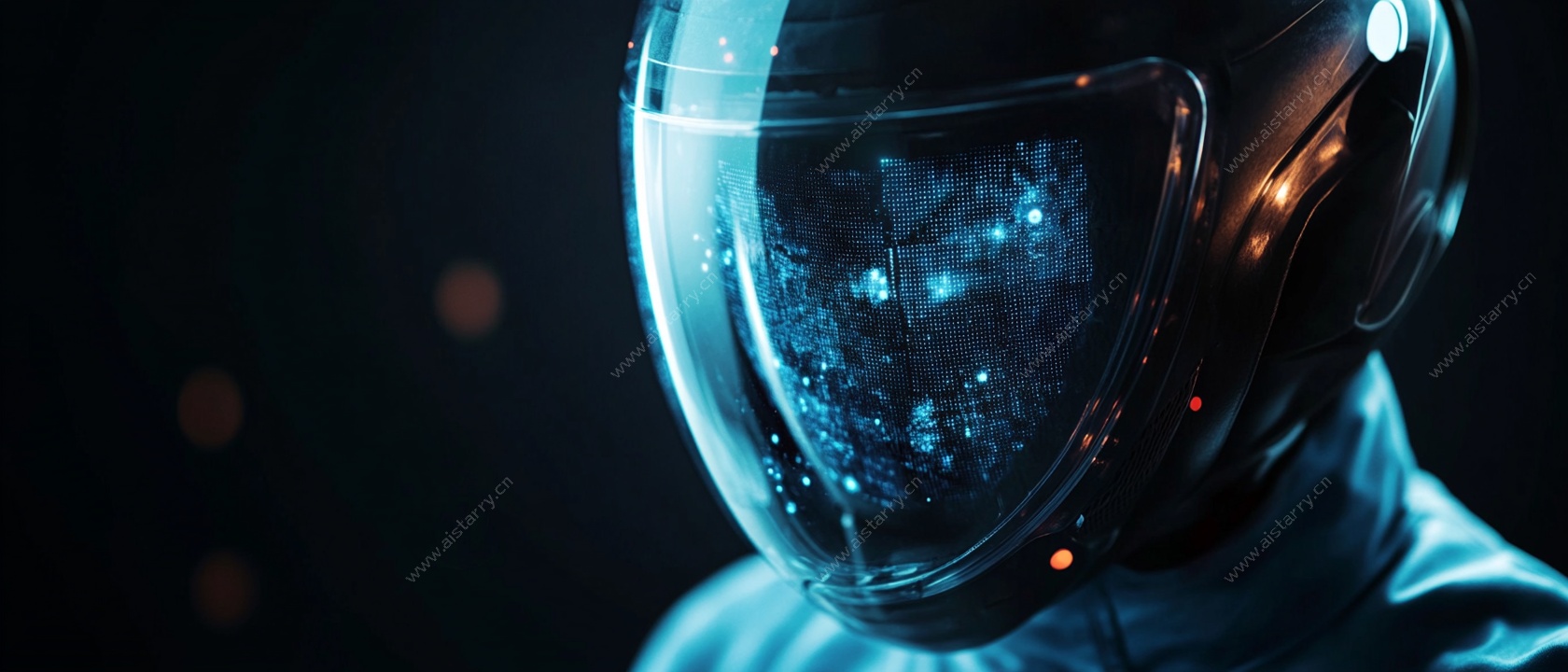 未来感宇航员头盔特写