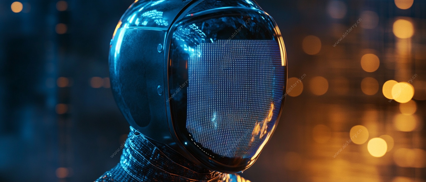 未来感宇航员头部特写