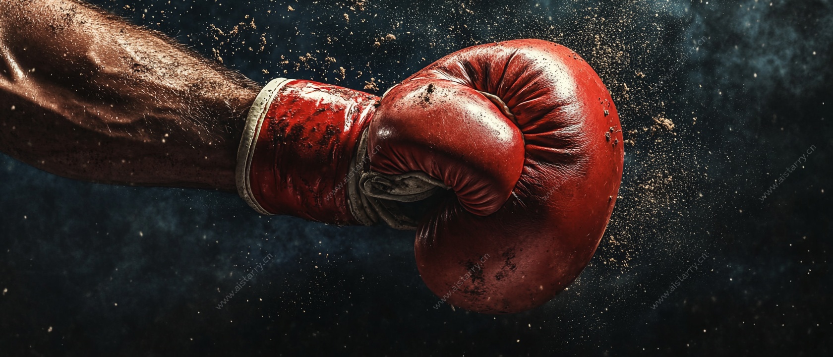 拳击手的有力一击