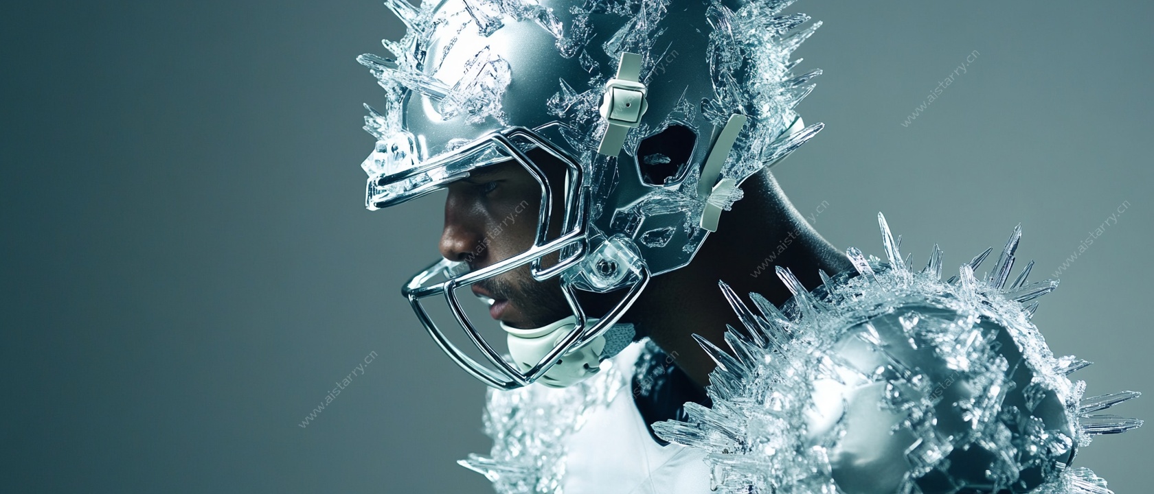 未来感冰甲橄榄球运动员形象