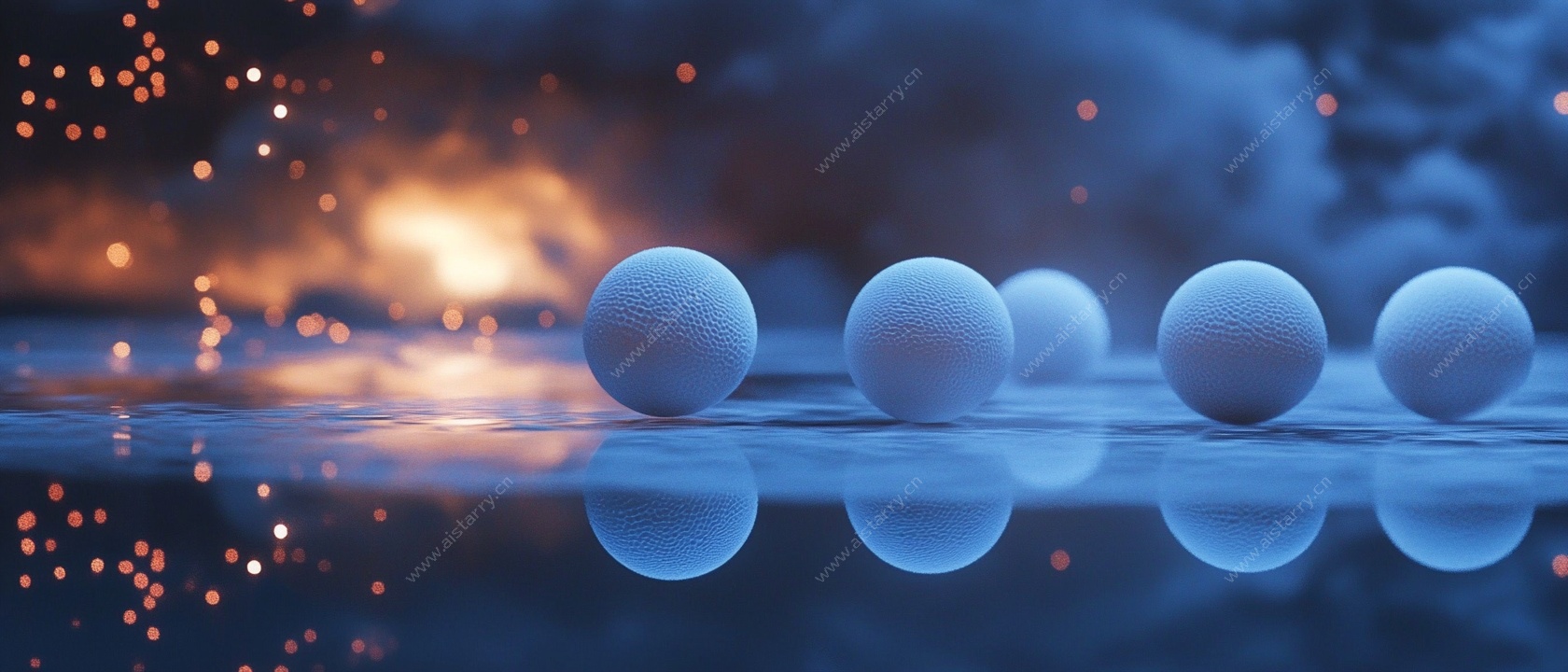蓝色球体科幻场景画面