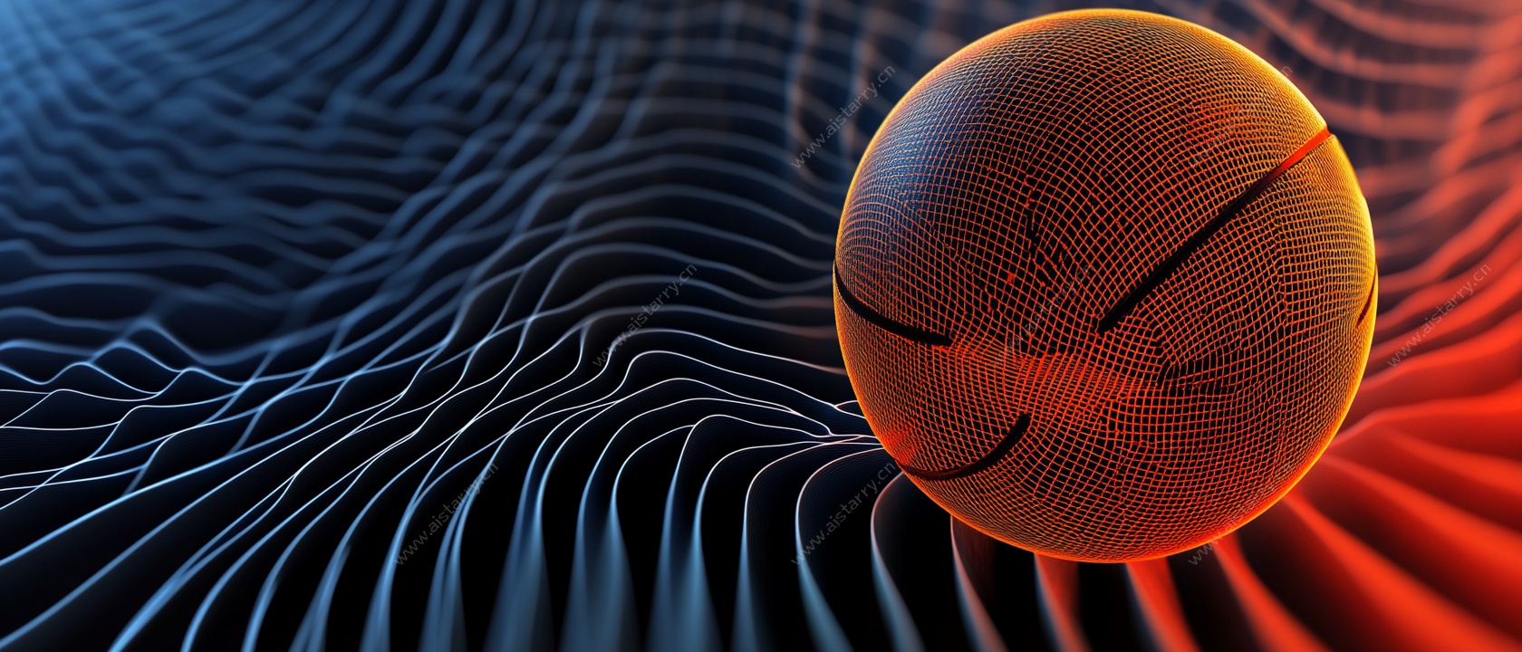 科技感球体与波纹背景图