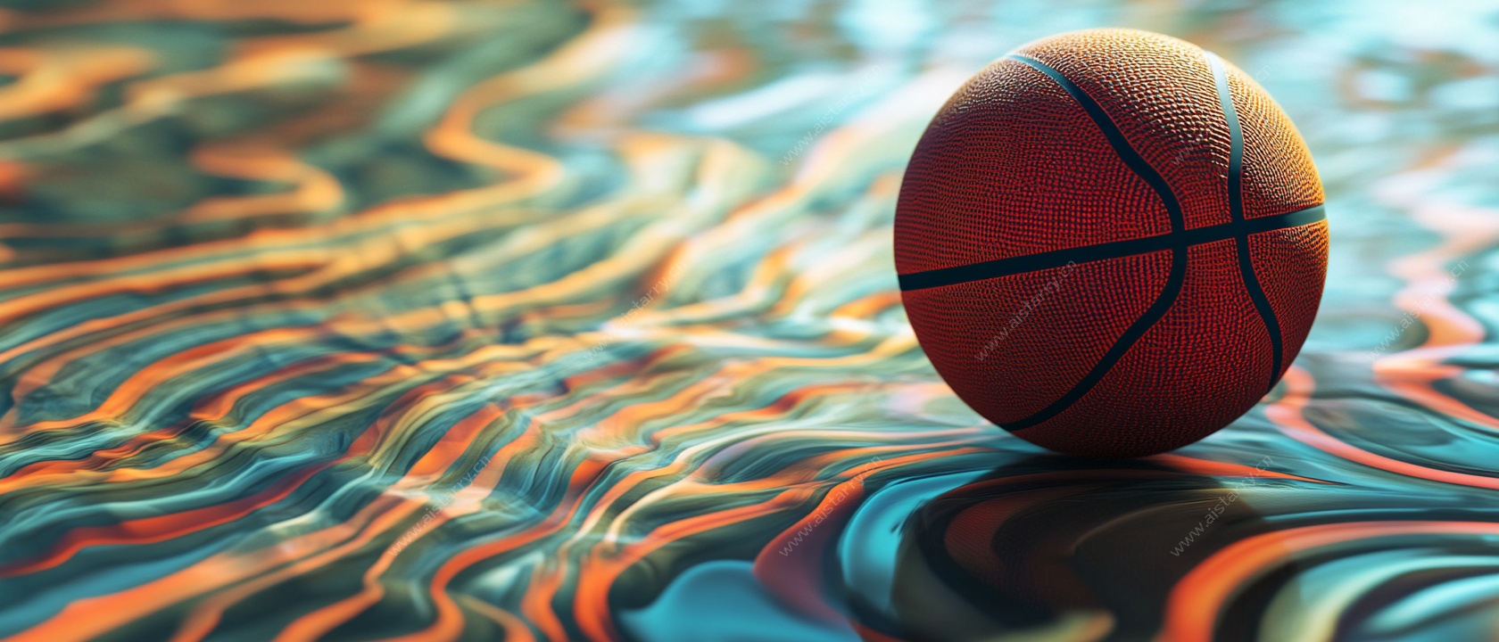 水中篮球 绚丽波纹背景