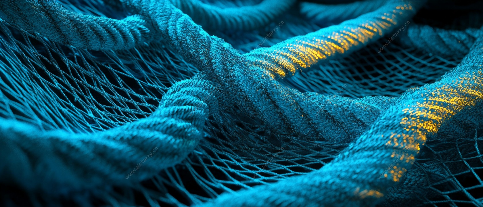 蓝色交织绳索细节纹理