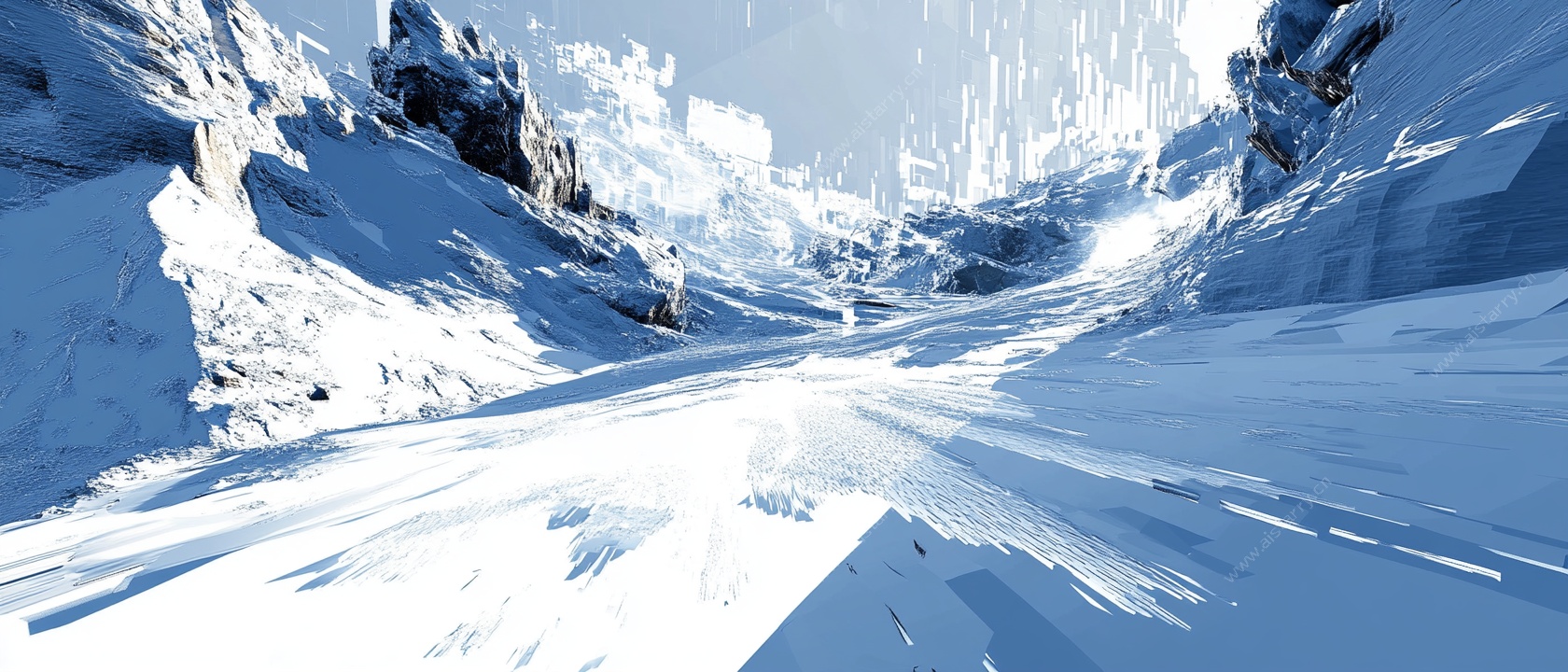梦幻冰雪山谷景观