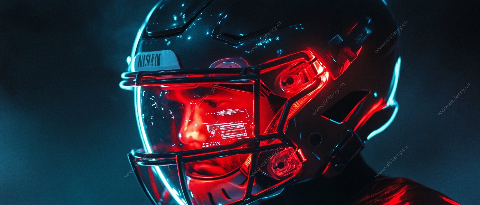 未来感发光橄榄球头盔