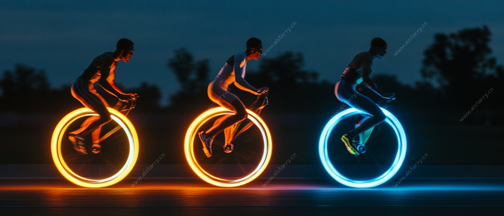 炫彩夜光骑行者