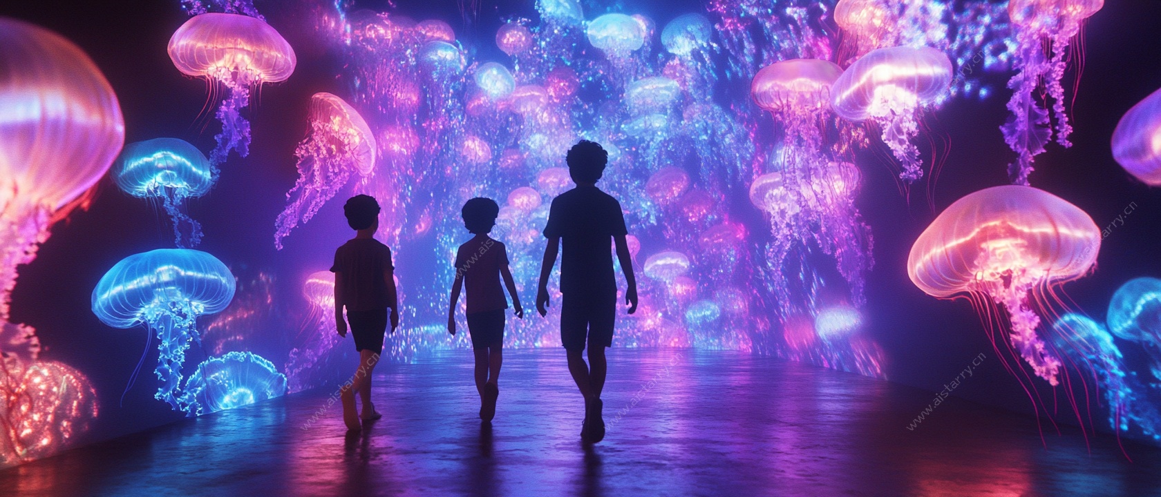 梦幻水母展厅亲子漫步