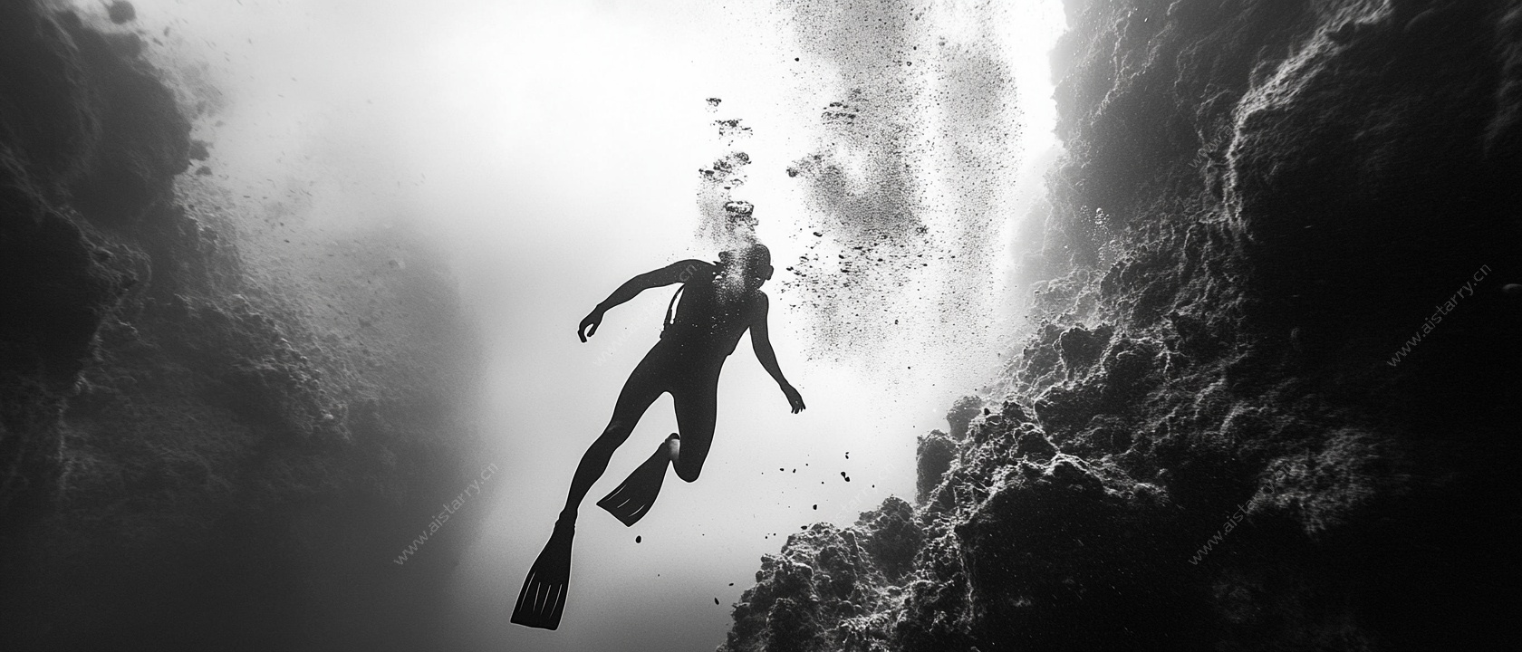 深海潜水者剪影