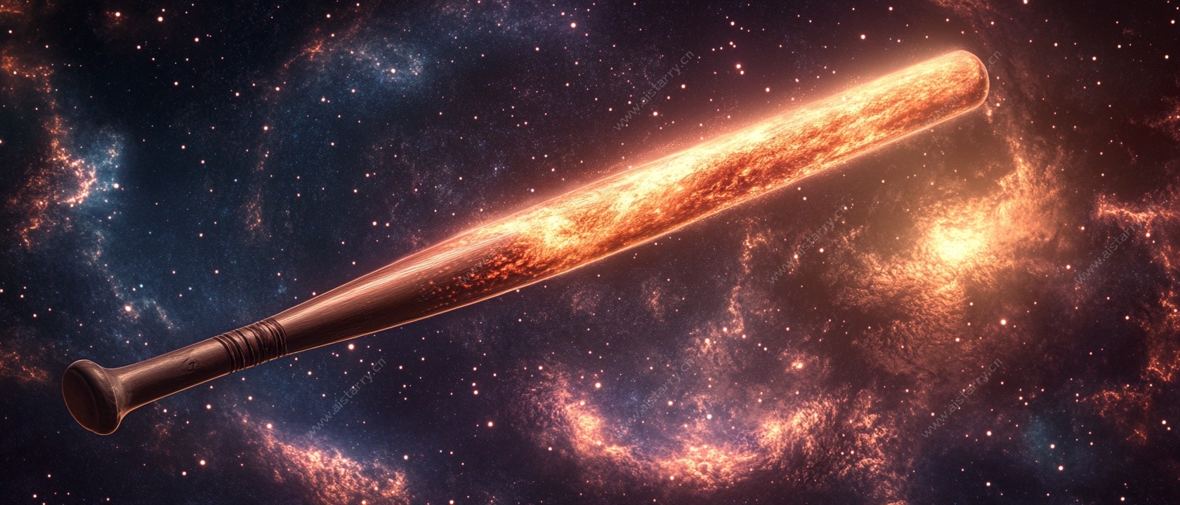 宇宙火焰棒球棍奇幻图像