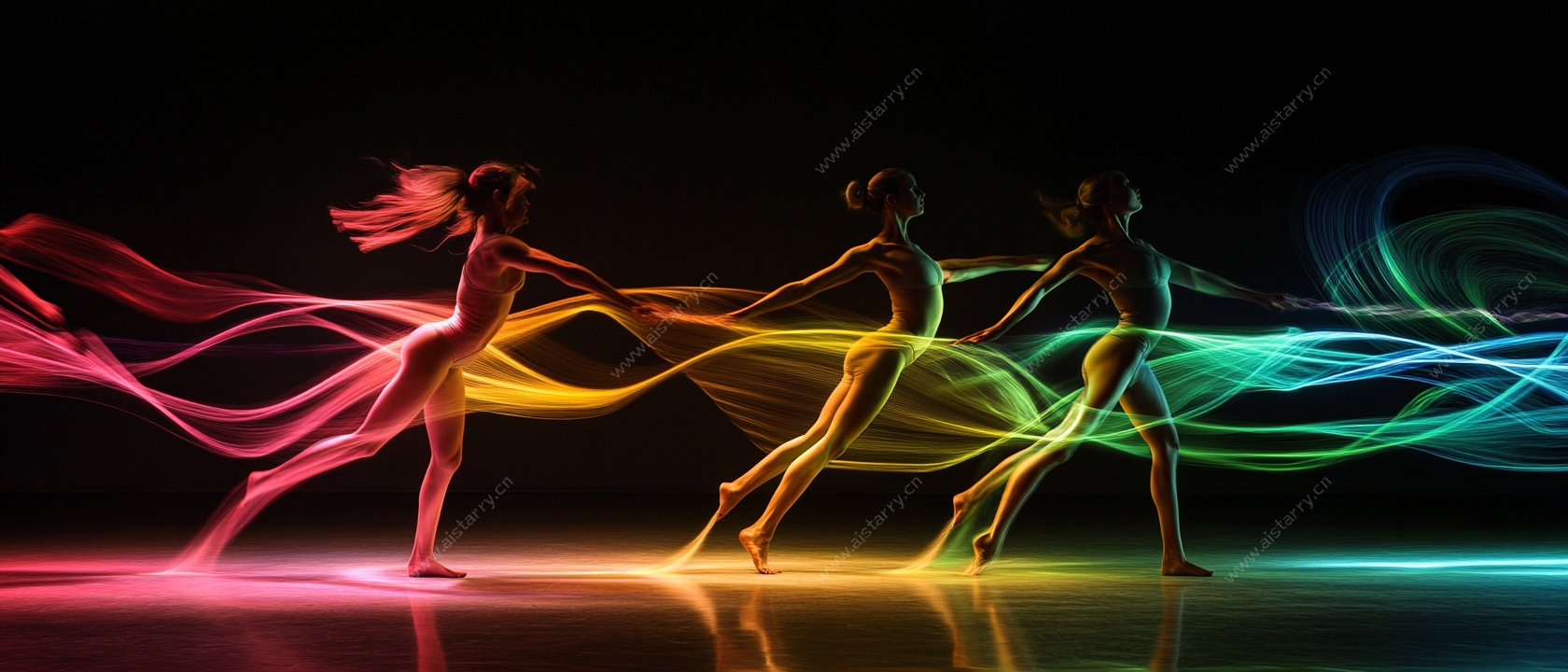 光影舞者的动感艺术瞬间