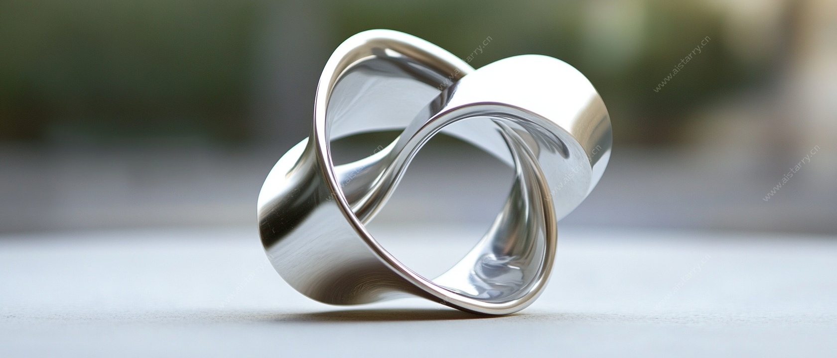 银色立体环形结构模型