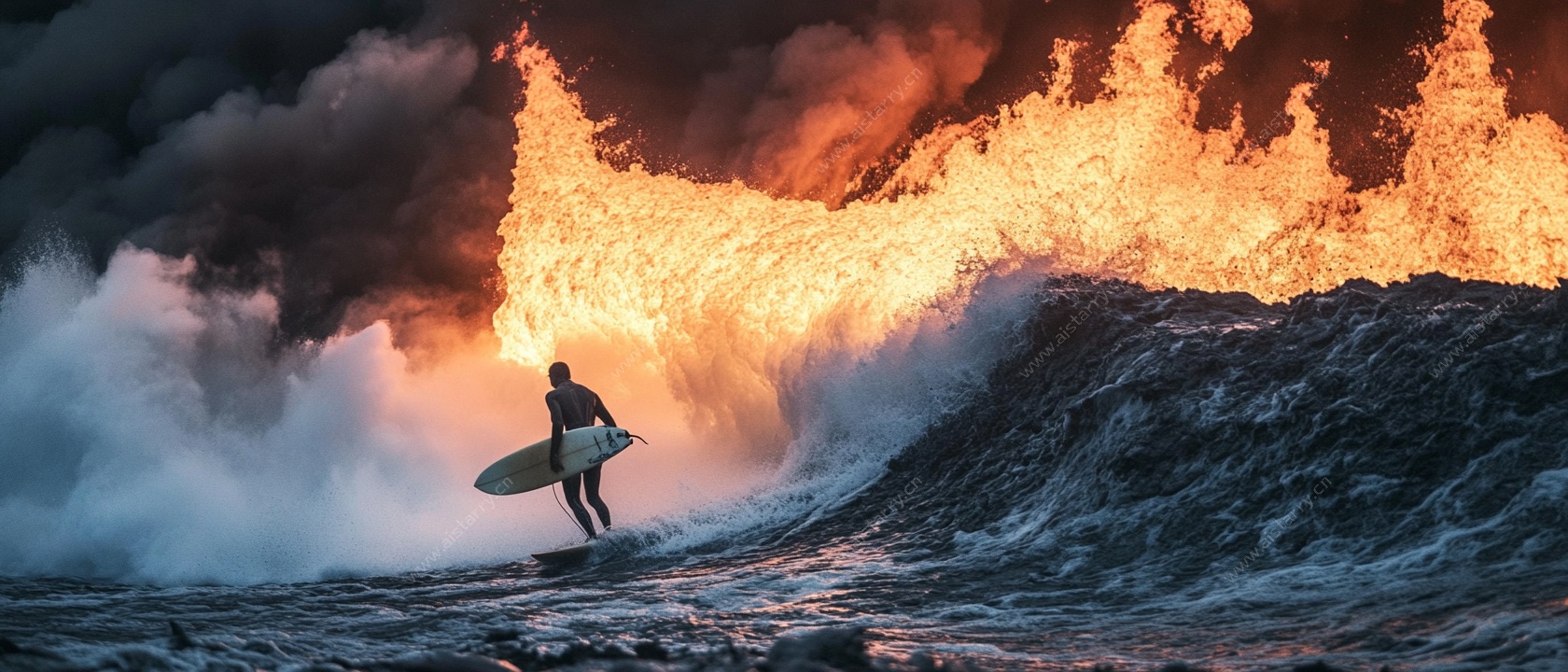 冲浪者勇战火焰巨浪