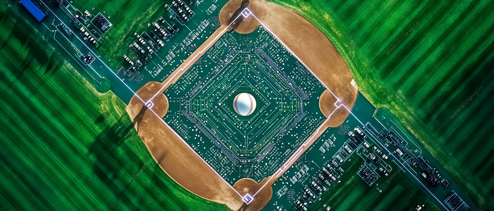 电路板上的虚拟棒球场