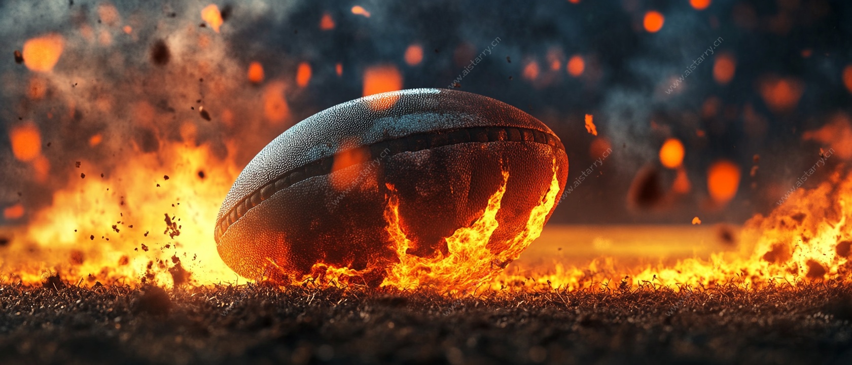 燃烧的橄榄球激情画面