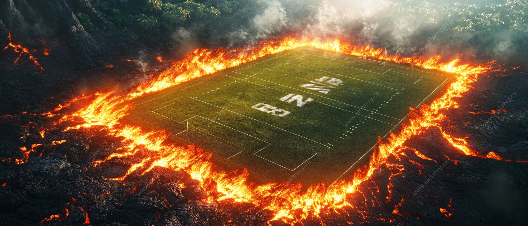火焰环绕的奇幻足球场