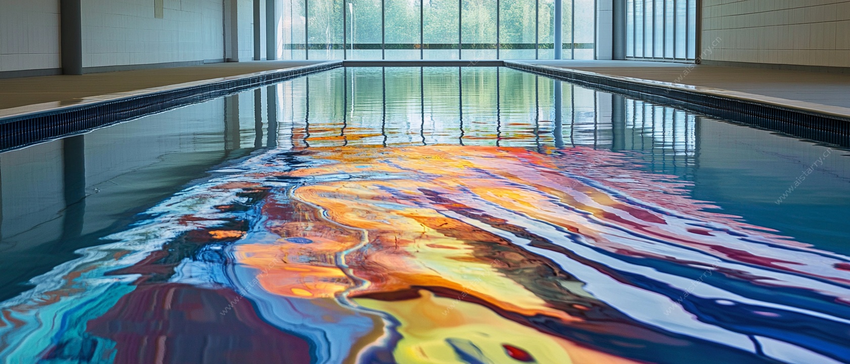 彩色艺术泳池水下梦幻景观