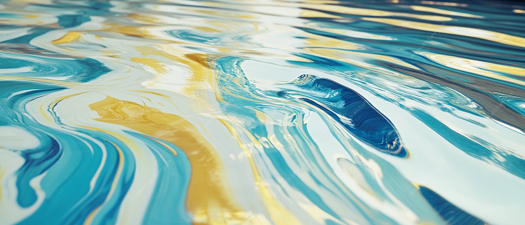 流动蓝黄抽象水波纹理