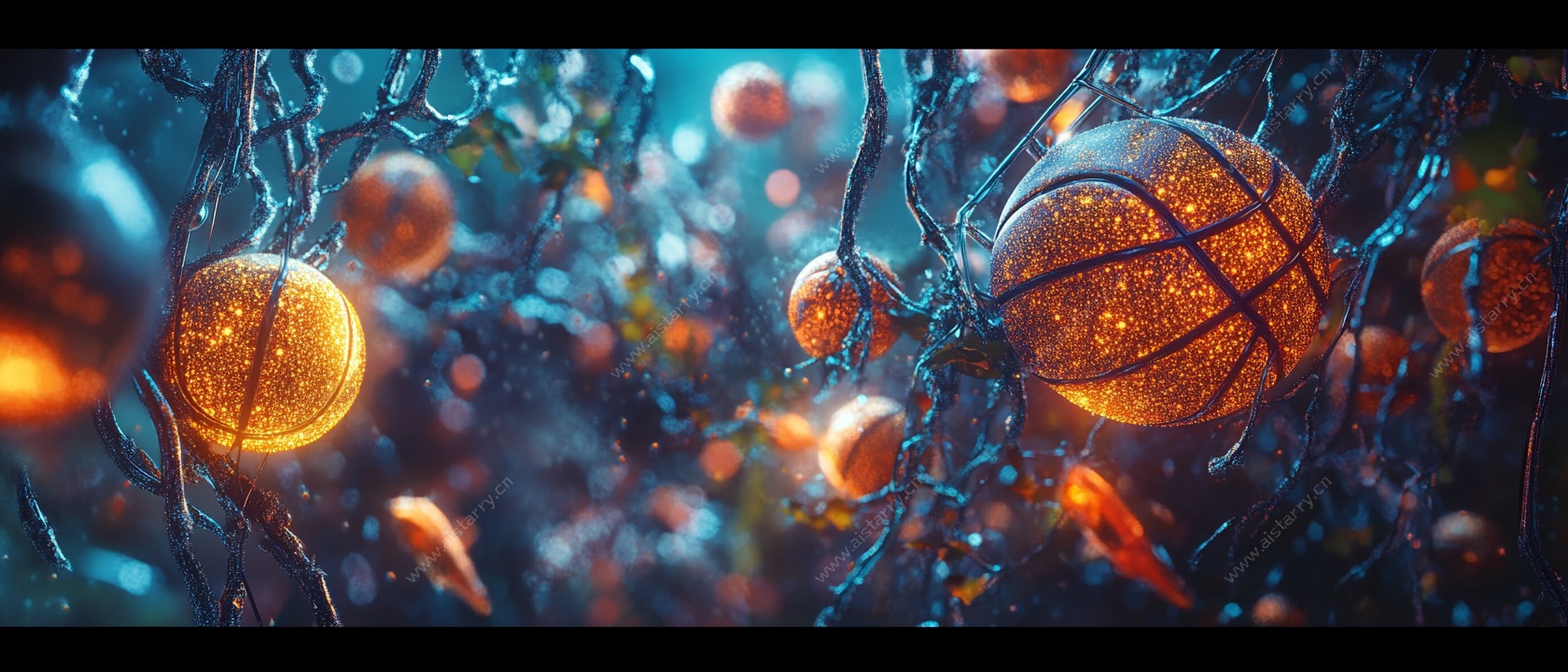 梦幻发光篮球微观世界