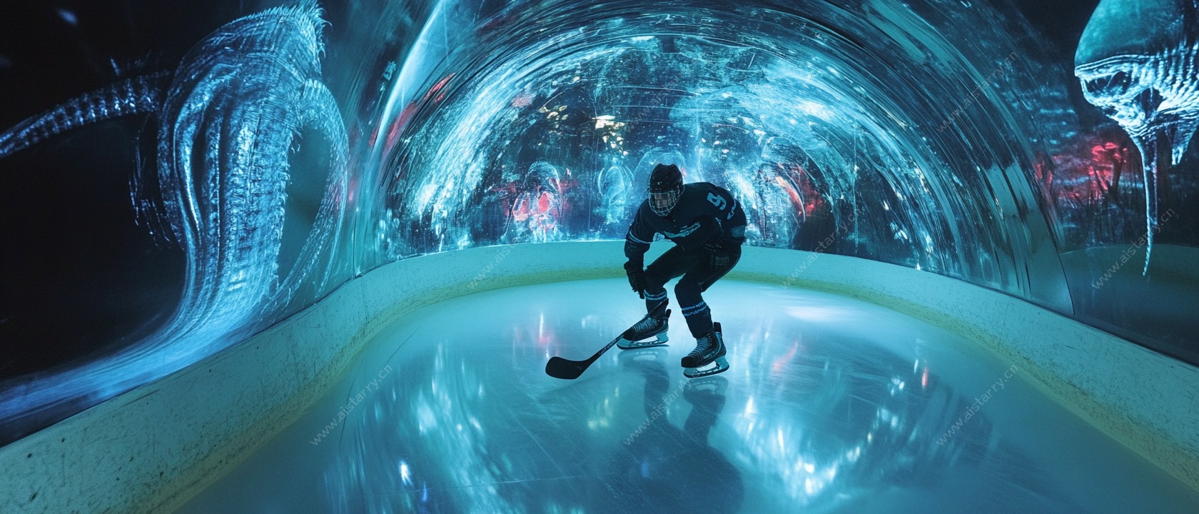 冰上曲棍球奇幻场景
