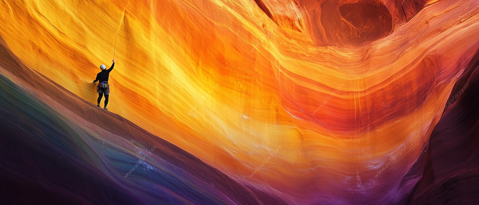 峡谷中独行者的壮丽景观