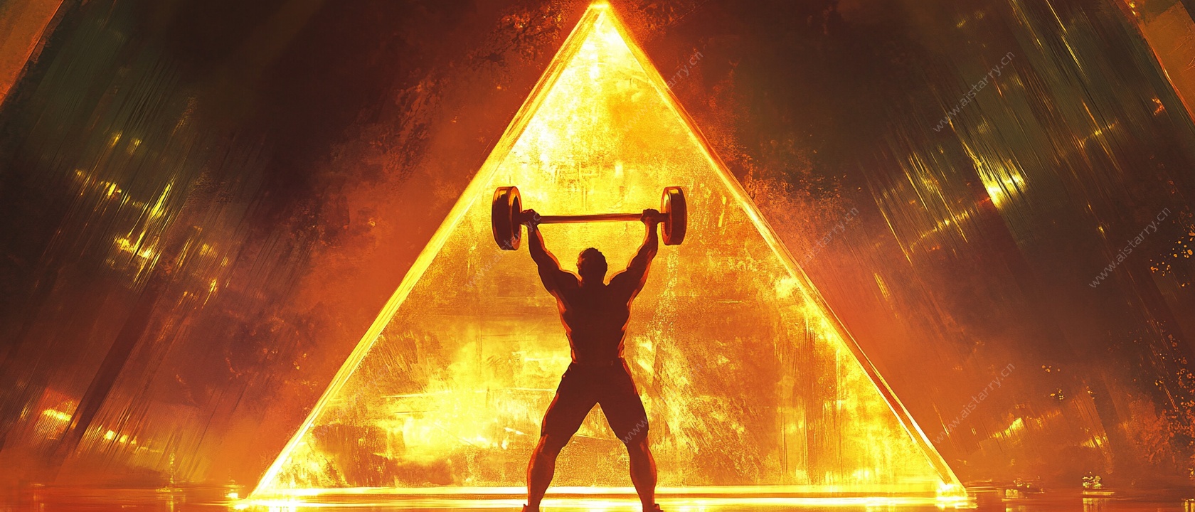 健身者于炫光三角中举杠铃