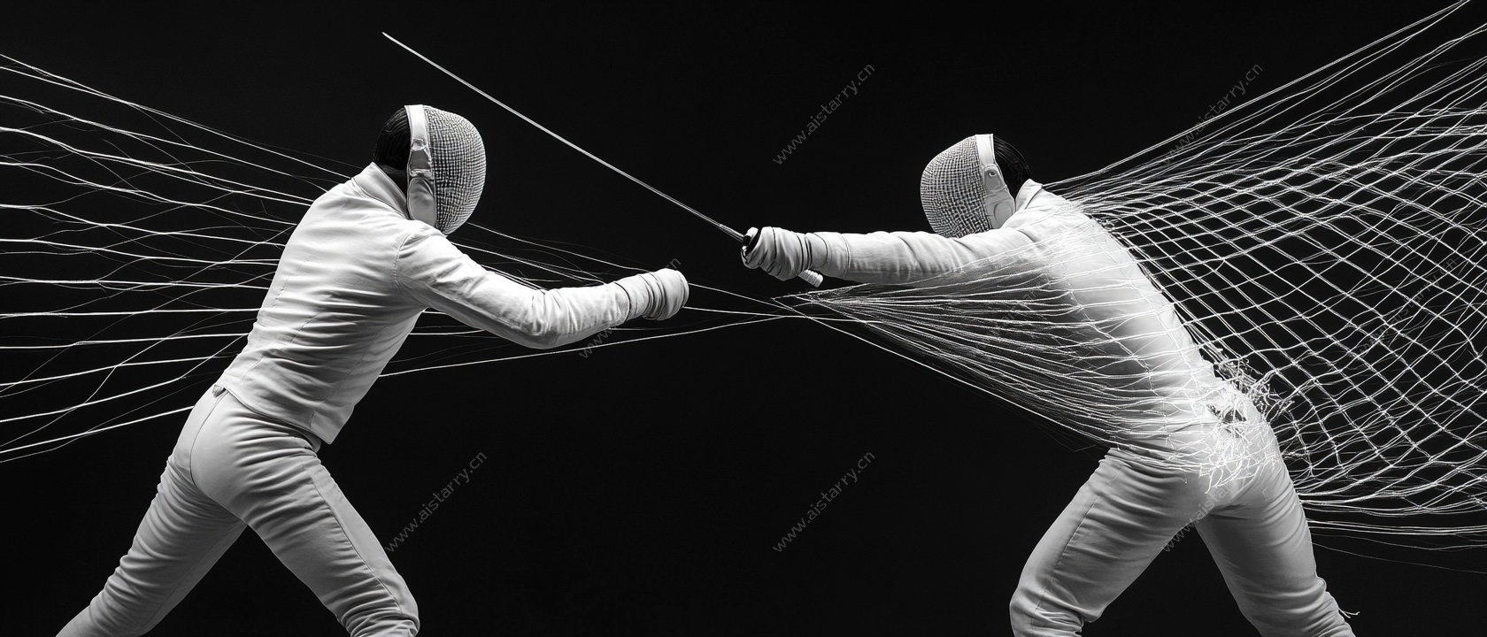 击剑对决光影特效画面