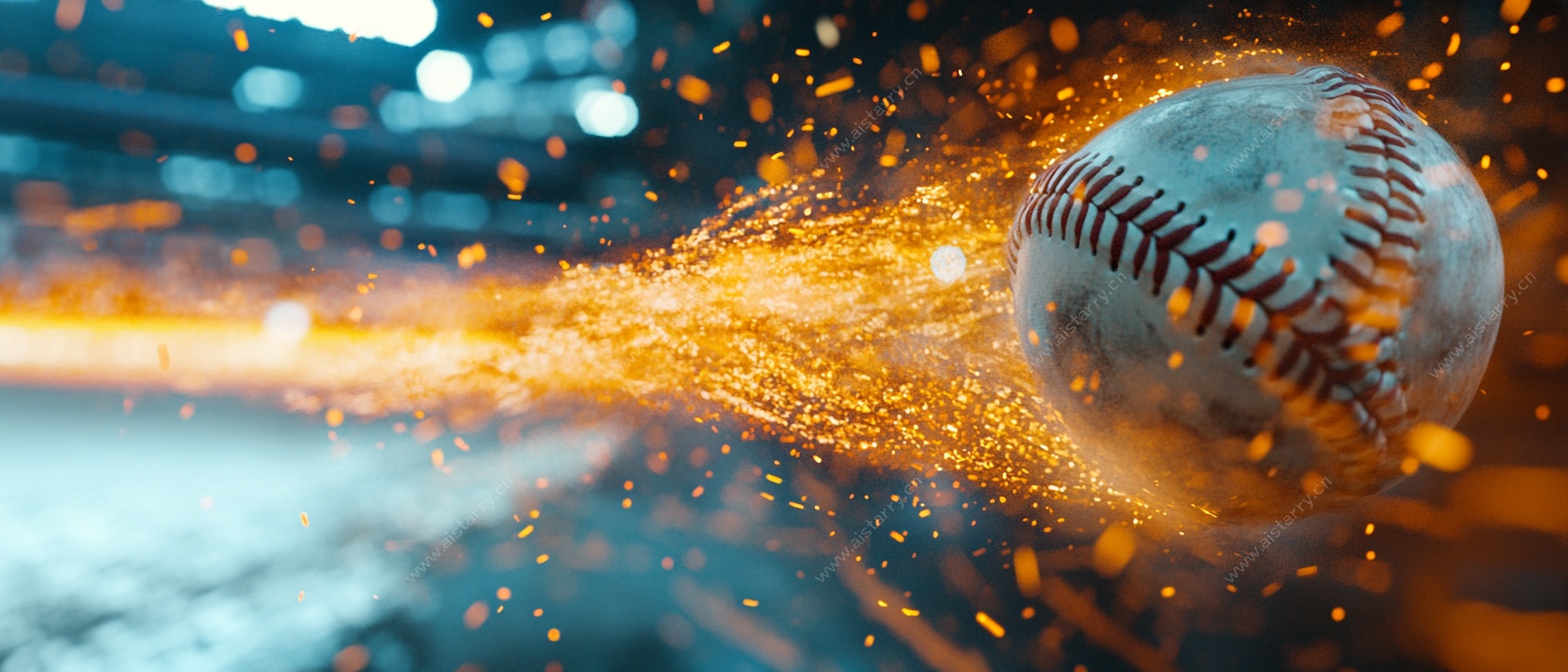 飞行的棒球带炫酷火花效果