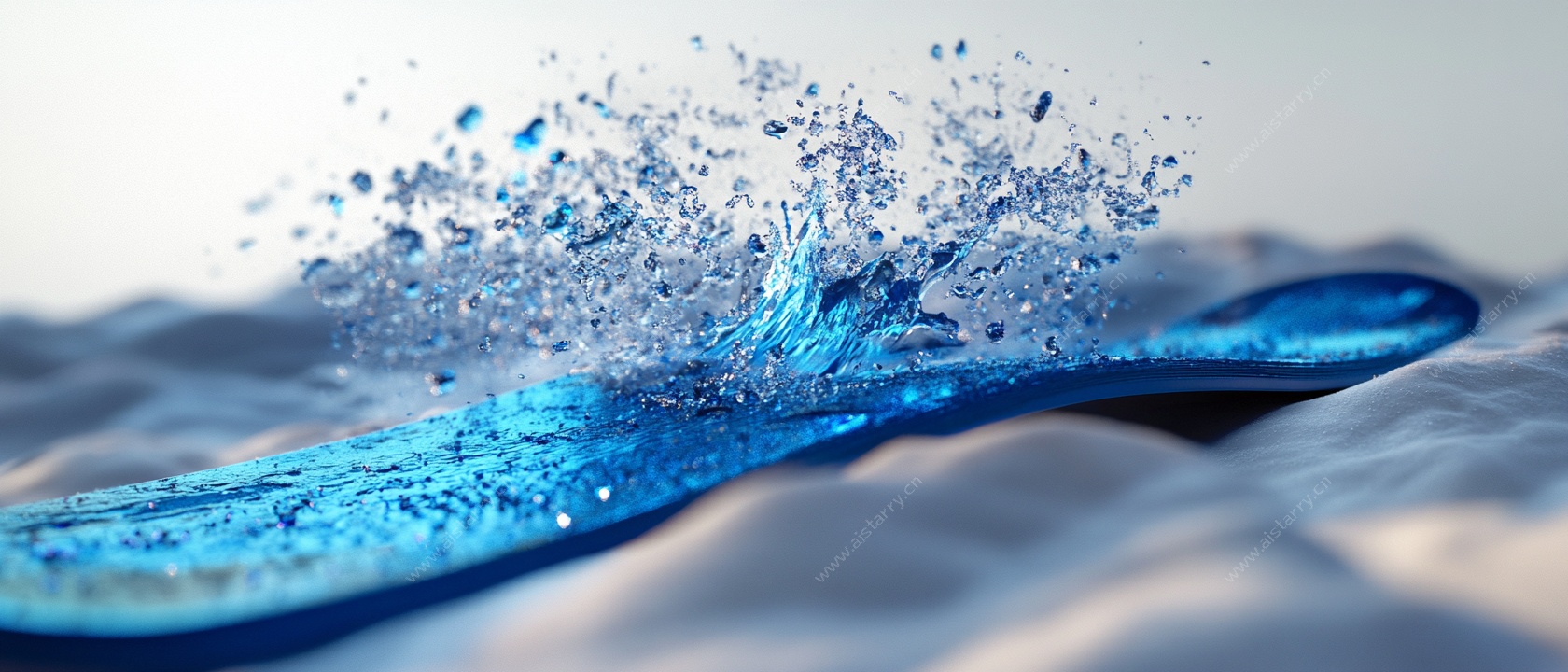 蓝色水花飞溅创意画面