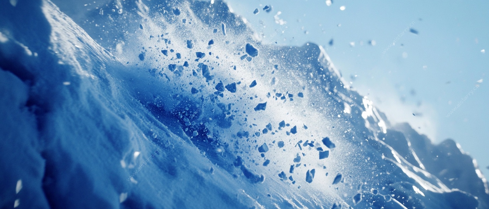 蓝色冰雪浪花特效画面