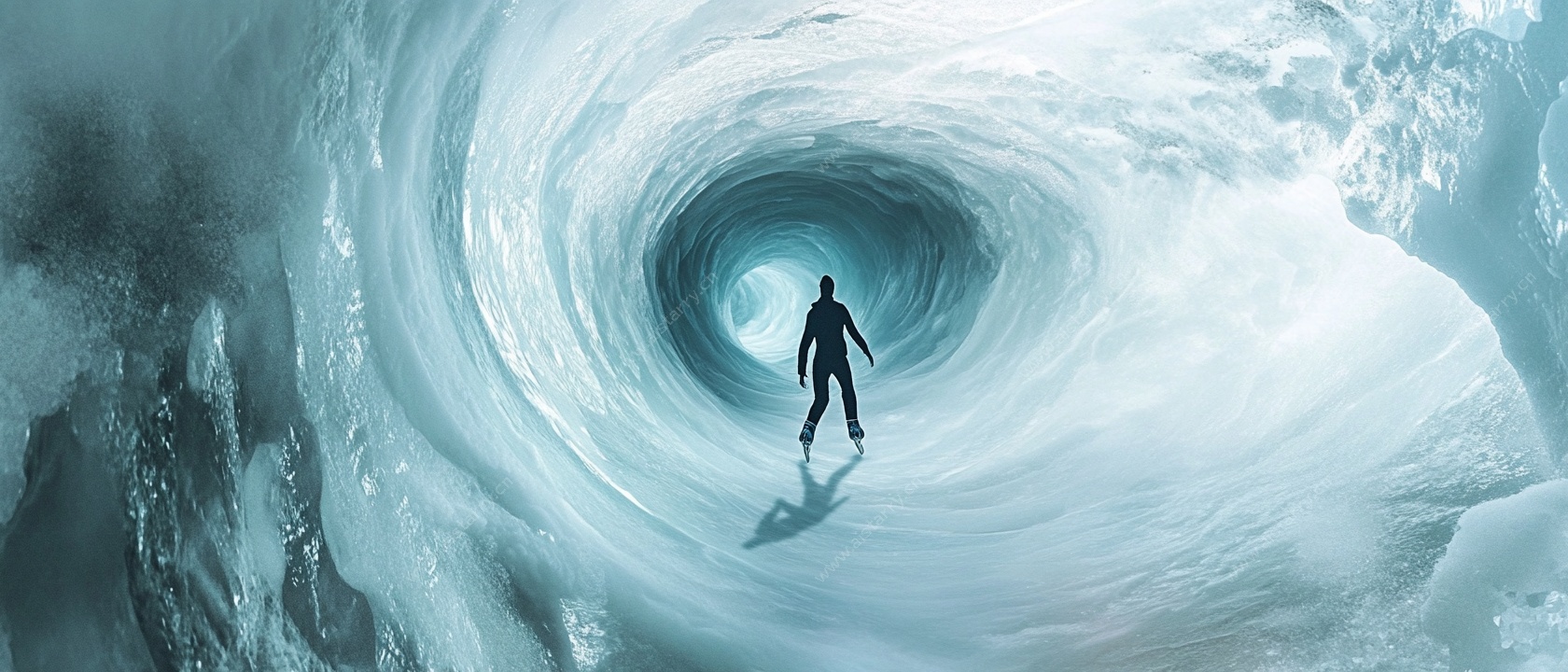 冲浪者于海浪隧道中驰骋