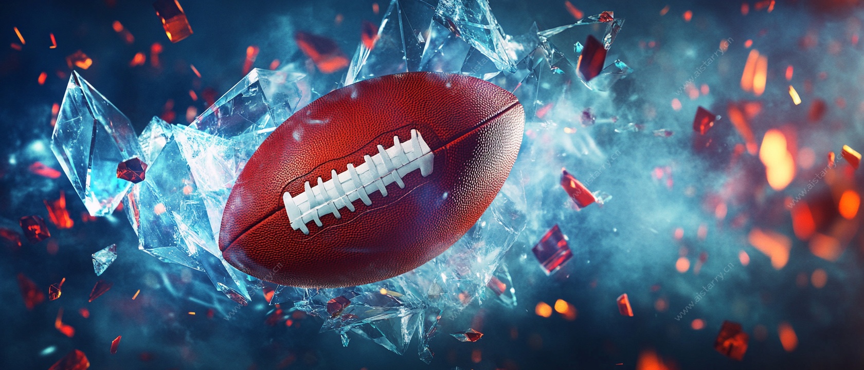 碎裂特效中的美式橄榄球