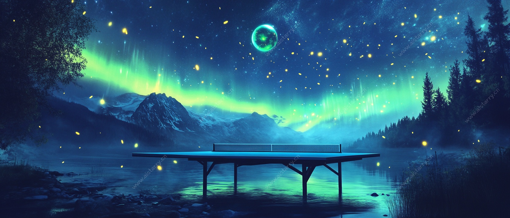 梦幻星空下的静谧湖畔