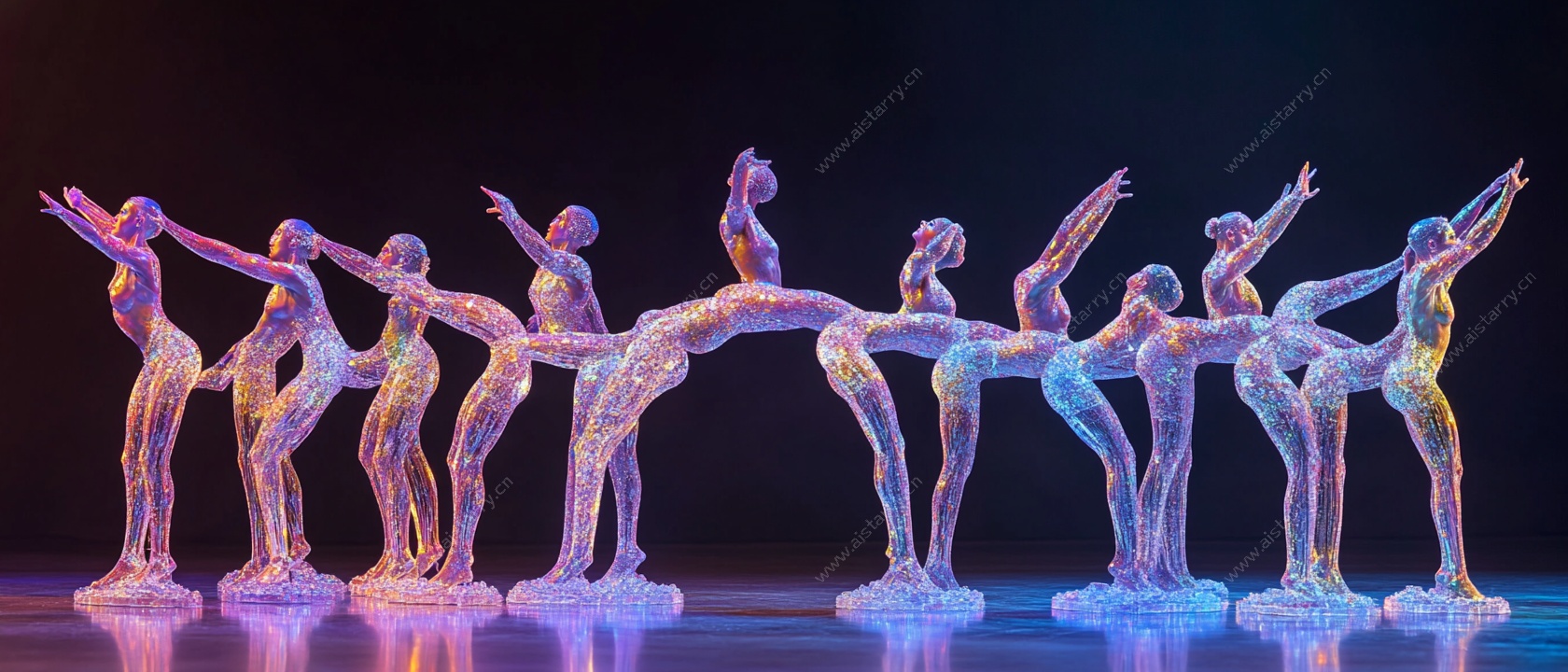 梦幻光影下的舞蹈艺术表演