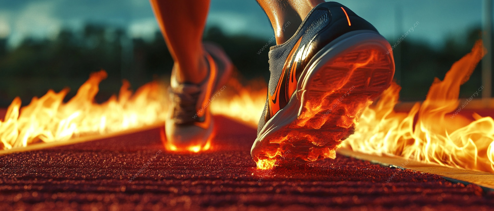 火焰跑道上的奔跑瞬间