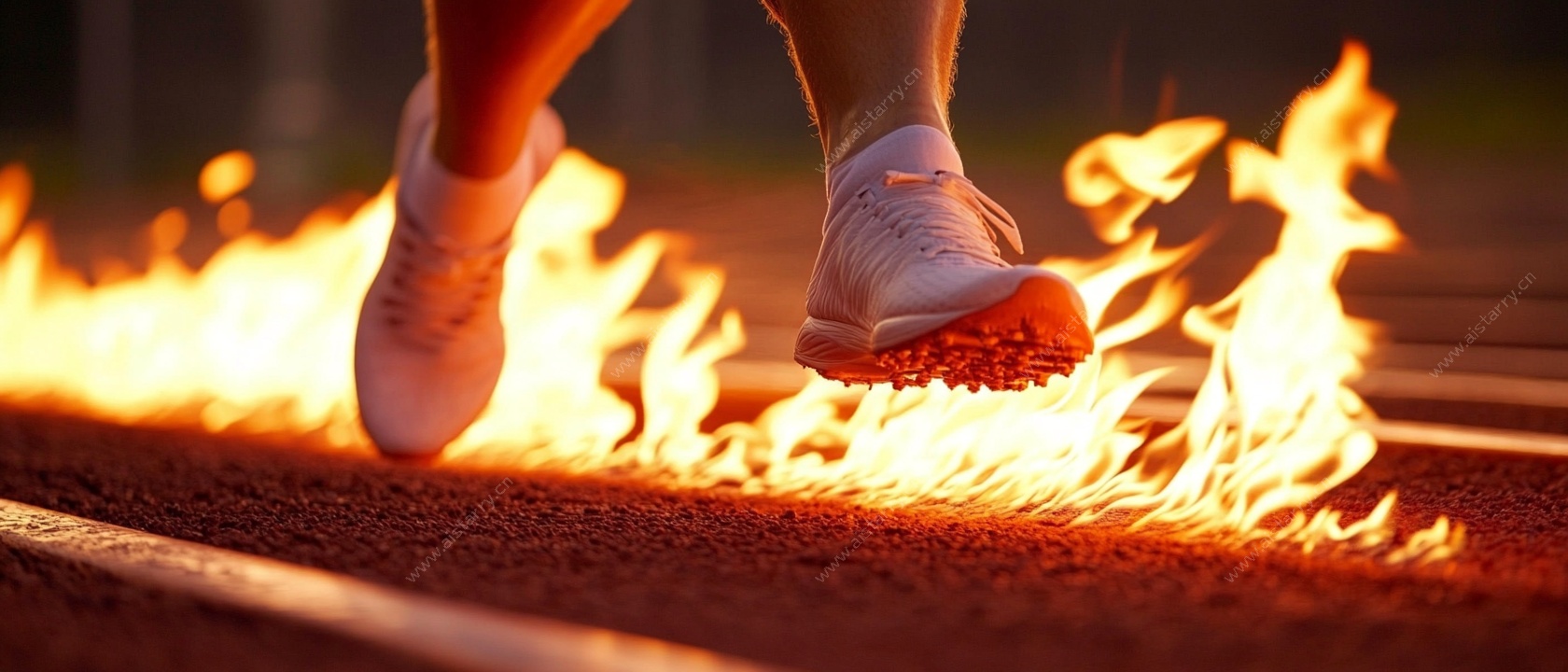 火焰跑道上的奔跑瞬间