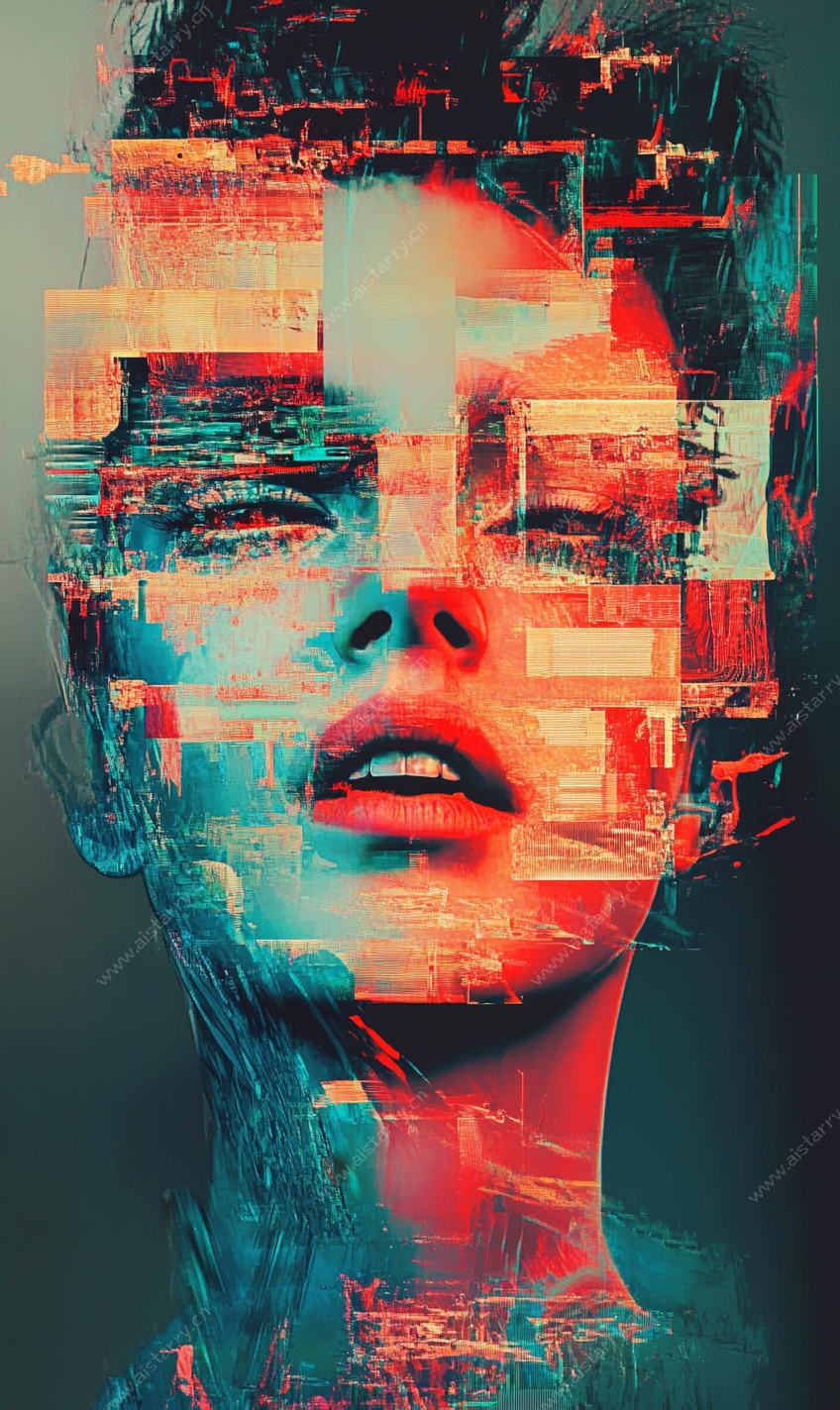 赛博朋克风格女性头像