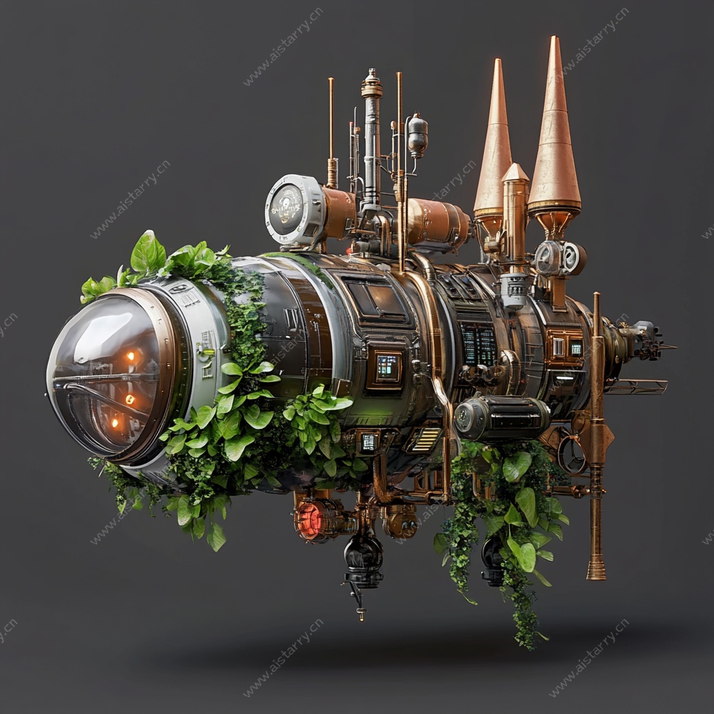 蒸汽朋克风绿植机械装置