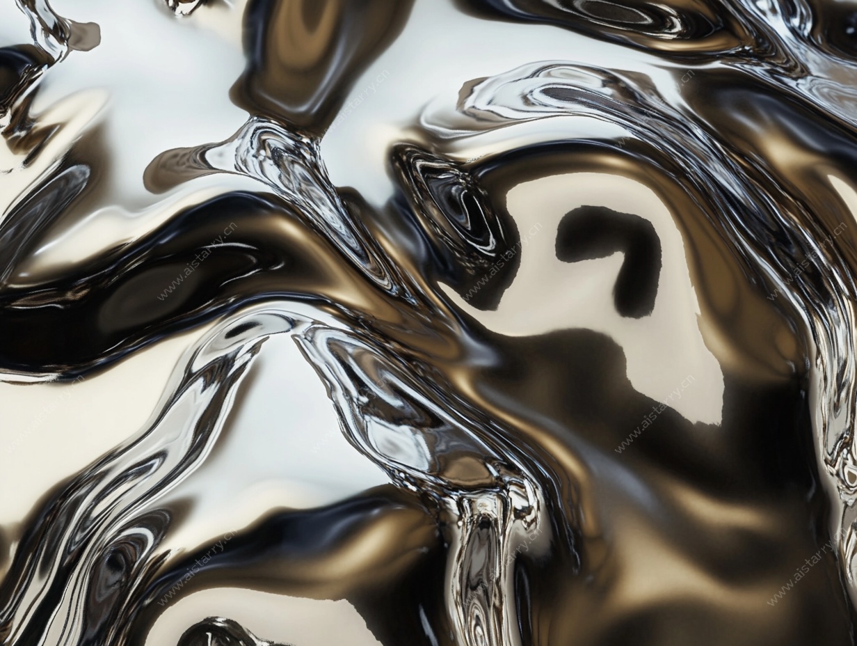 金属流体抽象纹理背景图