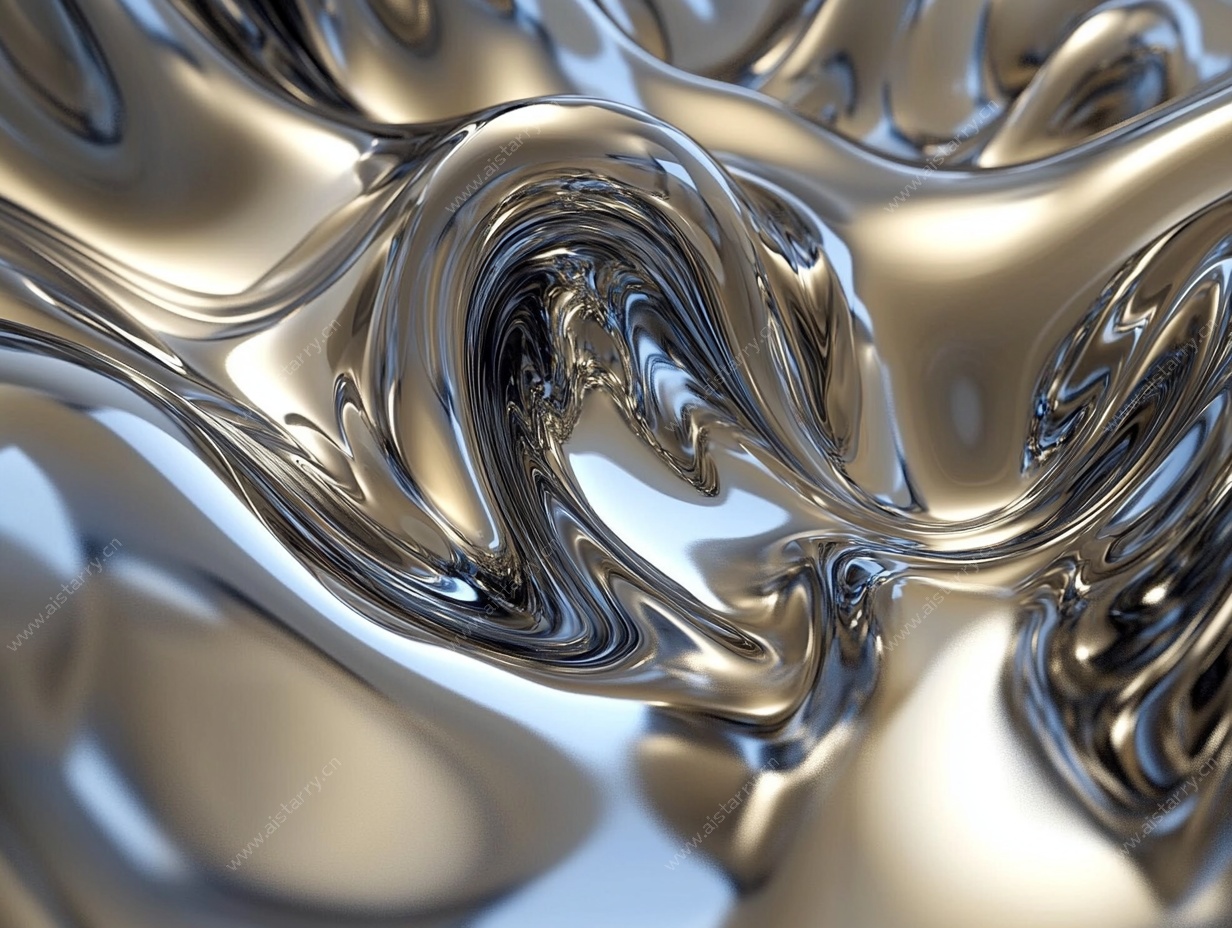 金属流动质感抽象图案