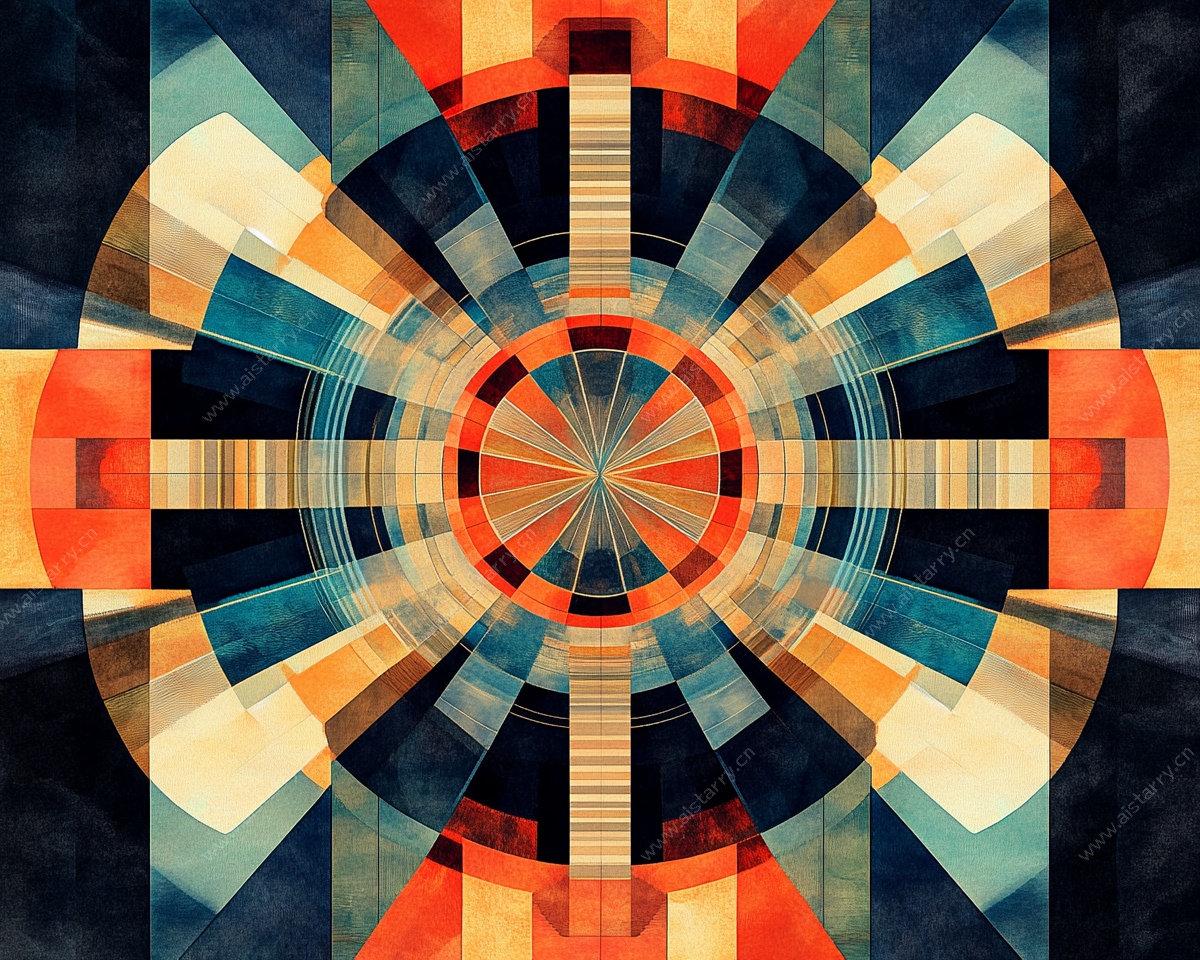 几何抽象对称艺术图案