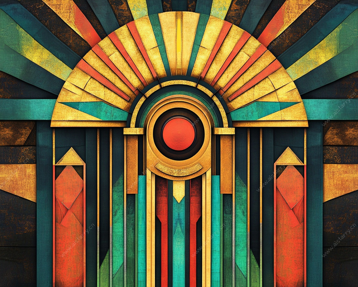 复古装饰艺术风格几何图案